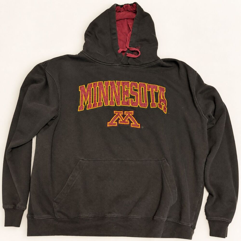 Colosseum Minnesota Golden Gophers Hoodie Men's L Black Maroon NCAA Pullover